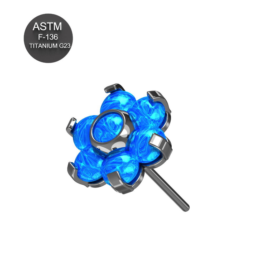 G23 Titanium Opal Jewelled Flower Threadless Push-Fit