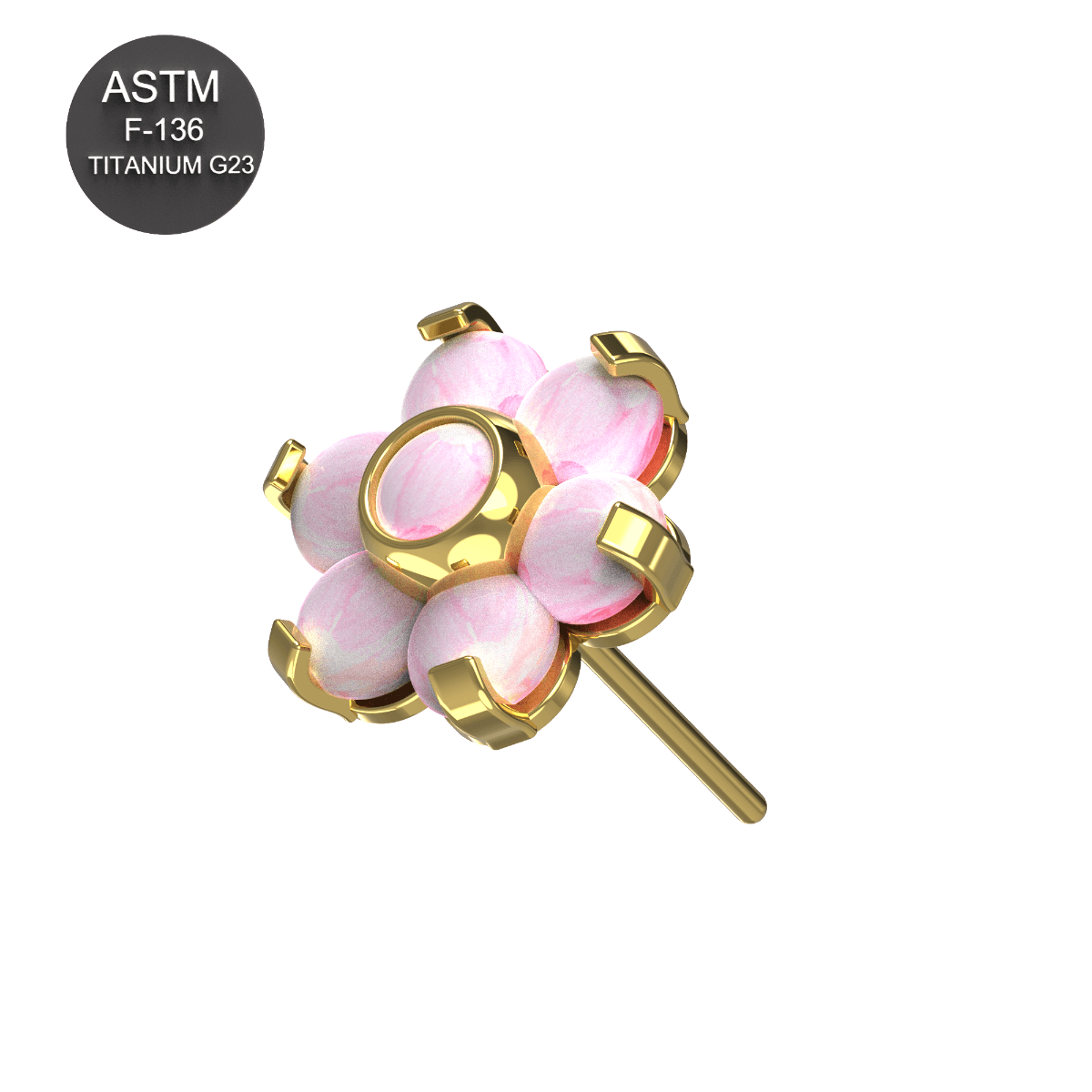 G23 Titanium Opal Jewelled Flower Threadless Push-Fit