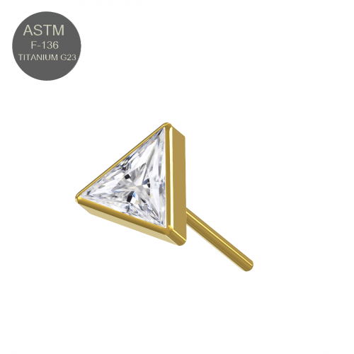 G23 Titanium CZ Jewelled Triangle Threadless Push-fit Top