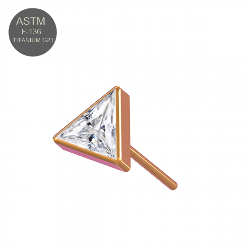 G23 Titanium CZ Jewelled Triangle Threadless Push-fit Top