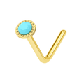 9K Gold Jewelled L-Shape Nose Stud