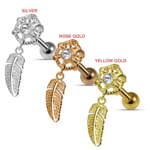 925 Sterling Silver Dream Catcher Cartilage Stud