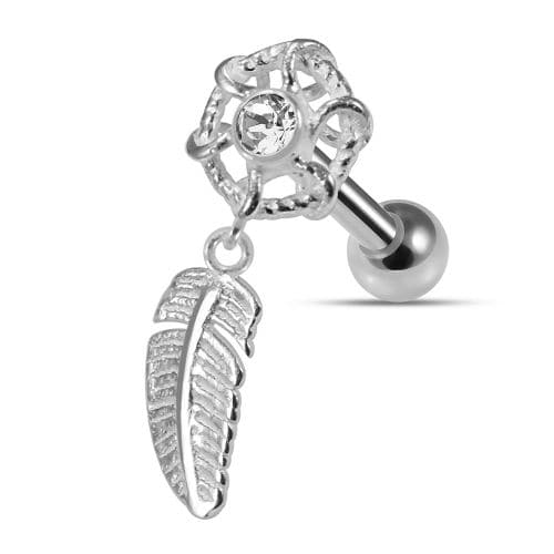 925 Sterling Silver Dream Catcher Cartilage Stud