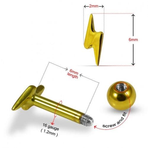 925 Sterling Silver Plain Lighting Cartilage Ear Stud