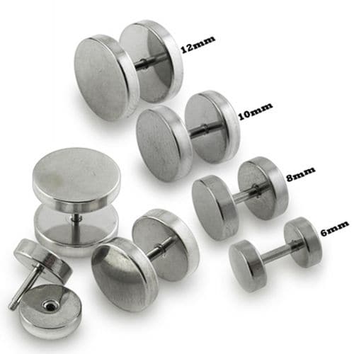316L Surgical Steel Disc Fake Ear Plug