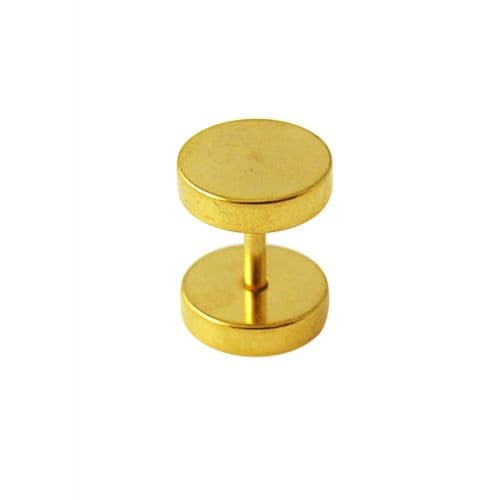 316L Surgical Steel With Gold Anodised Fake Ear Plug