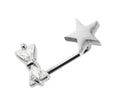 316L Surgical Steel Crystal Tie Bow with Star Surface Dermal Anchor