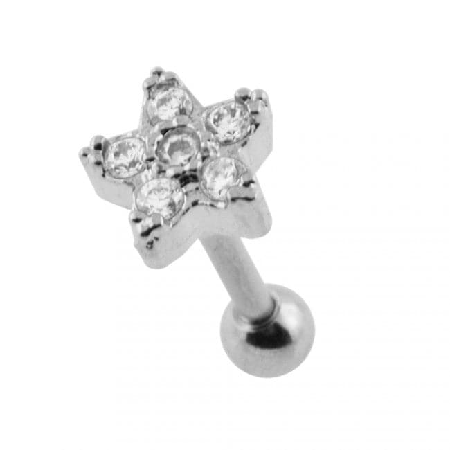 316L Surgical Steel Micro Setting Jewelled Flower Tragus Stud