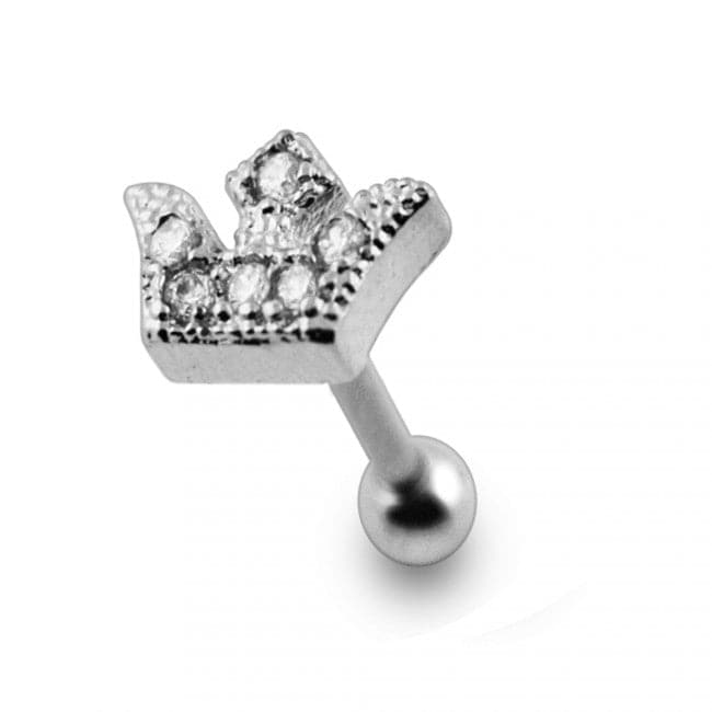 316L Surgical Steel Micro Setting Jewelled Crown Tragus Stud