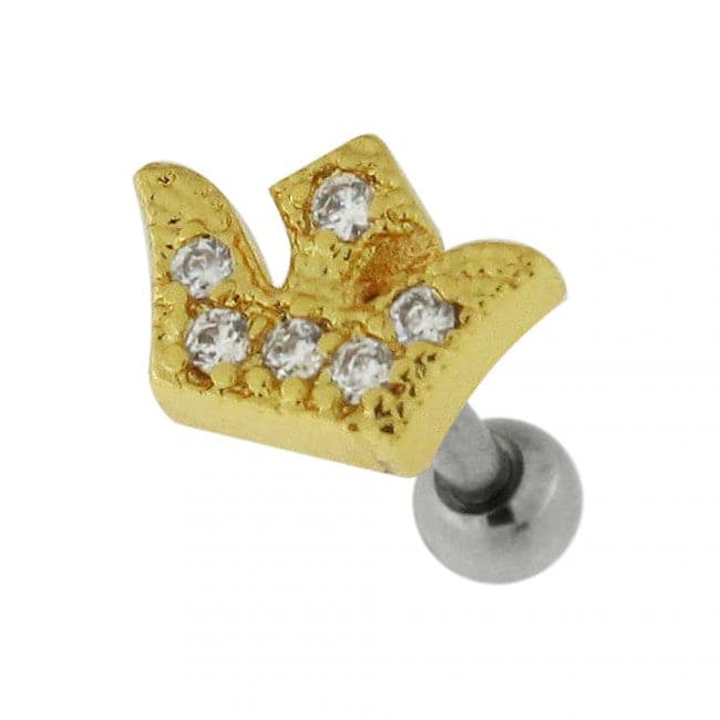 316L Surgical Steel Micro Setting Jewelled Crown Tragus Stud