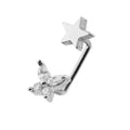 316L Surgical Steel Crystal Butterfly with Star Surface Piercing