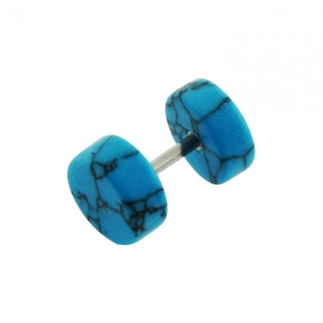 316L Surgical Steel Bar With Organic Stone Fake Ear Plug