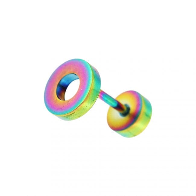316L Surgical Steel Flat Disc with Hole Fake Invisible Ear Plug
