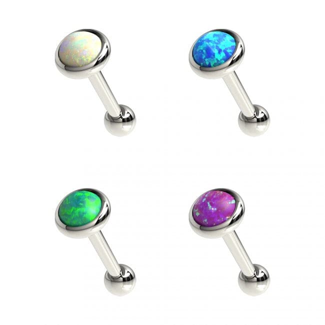 316L Surgical Steel Opal Stone Cartilage Tragus Piercing Ear Stud