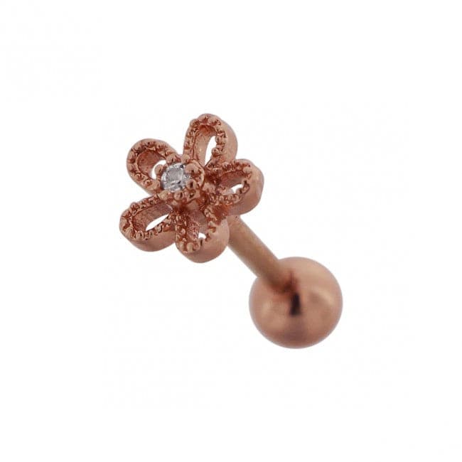 316L Surgical Steel Jewelled Flower Ear Stud