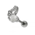 316L Surgical Steel Casting Mirco-Jewelled Butterfly Cartilage Stud