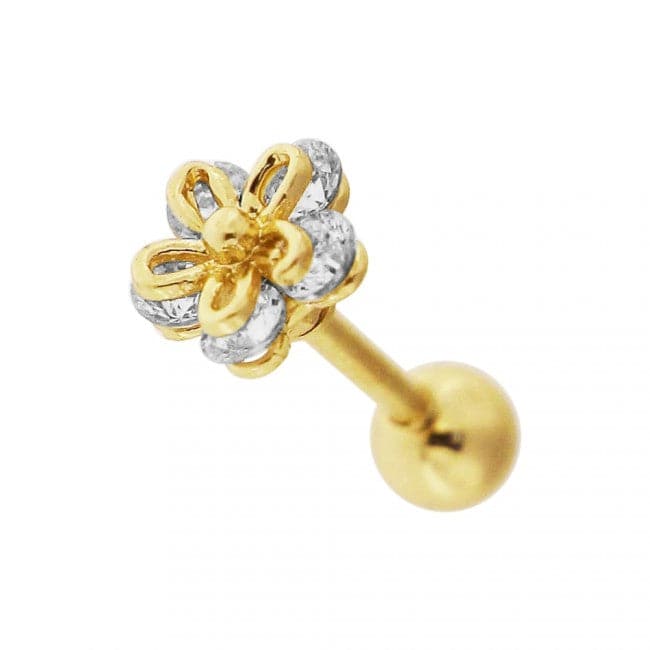 316L Surgical Steel Jewelled Pentas Cartilage Ear Stud