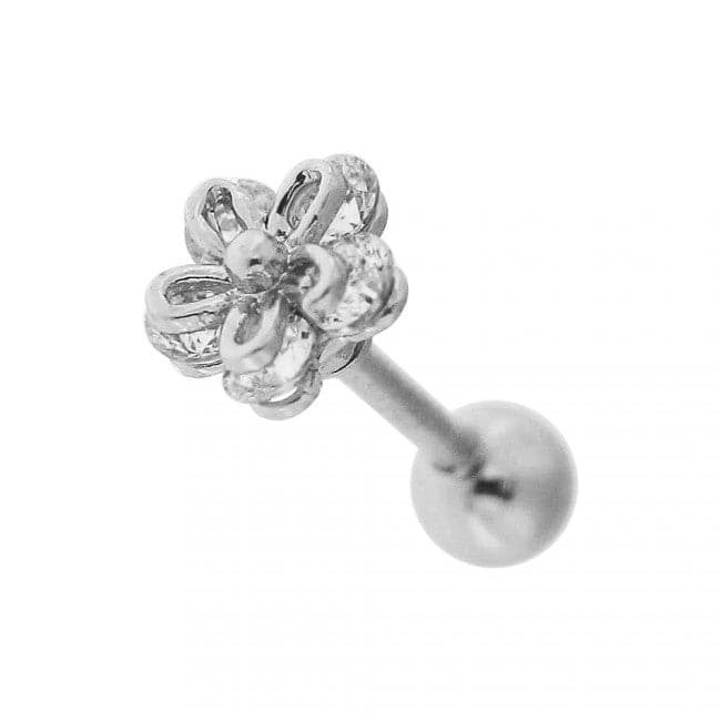 316L Surgical Steel Jewelled Pentas Cartilage Ear Stud
