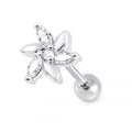 316L Surgical Steel Swirl Flower Ball-Back Ear Stud