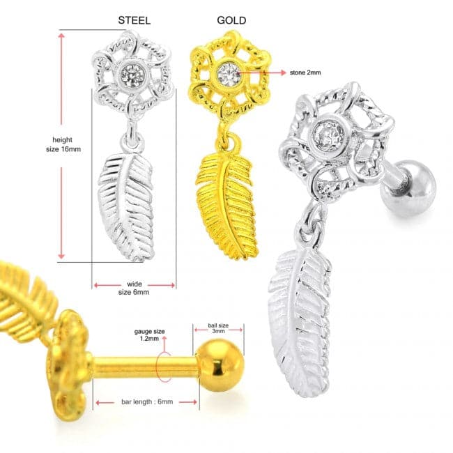 316L Surgical Steel Dream Catcher Ear Stud