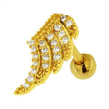 316L Surgical Steel Jewelled Wing Ear Stud
