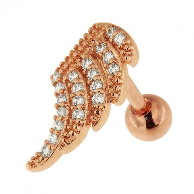 316L Surgical Steel Jewelled Wing Ear Stud