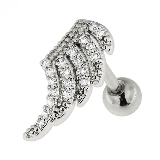 316L Surgical Steel Jewelled Wing Ear Stud