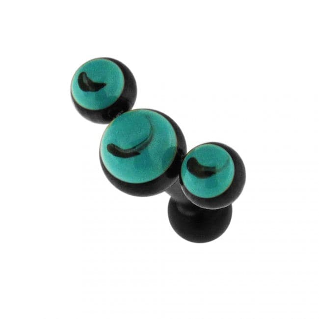 316L Surgical Steel Tri Turquoise Stones Ear Stud