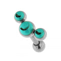 316L Surgical Steel Tri Turquoise Stones Ear Stud