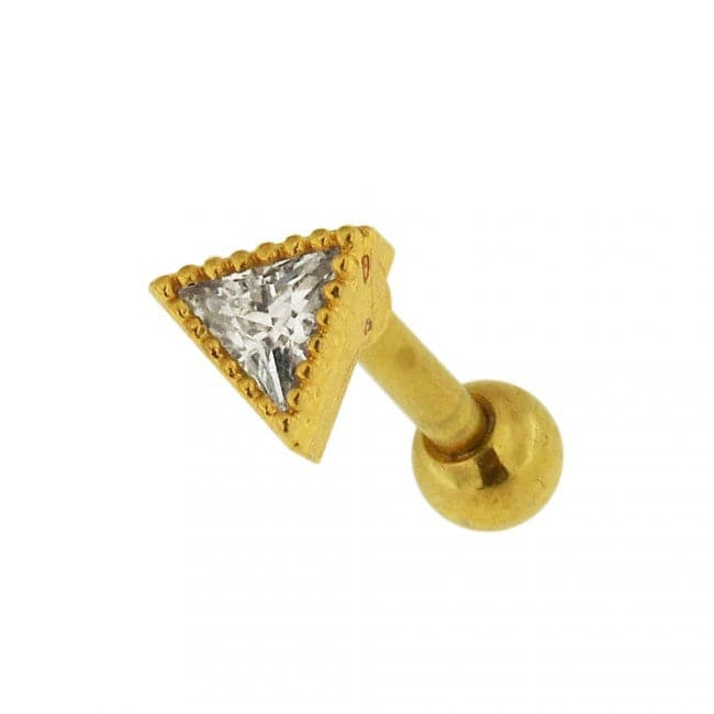 316L Surgical Steel Jewelled Dotted Triangle Cartilage Ear Stud
