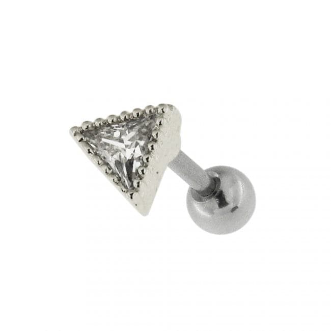316L Surgical Steel Jewelled Dotted Triangle Cartilage Ear Stud