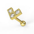 316L Surgical Steel Jewelled Dotted Arrow End Cartilage Ear Stud