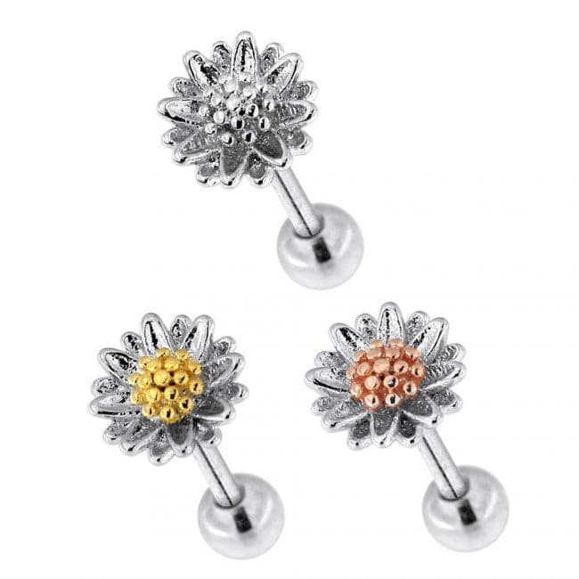 316L Surgical Steel Daisy Flower Cartilage Ear Stud