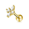 925 Sterling Silver Jewelled Floral Flower Cartilage Helix Tragus Piercing Ear Stud
