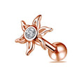 316L Surgical Steel Jewelled Sun Ball Back Cartilage Ear Stud