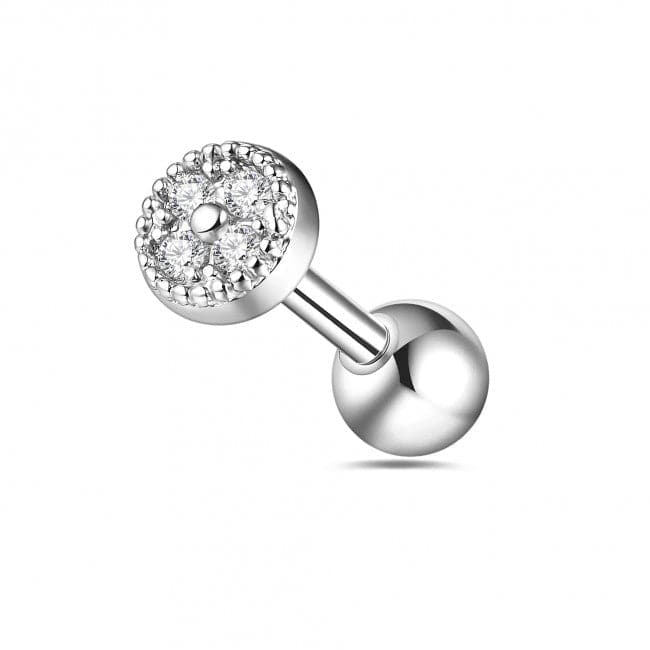 316L Surgical Steel Micro Jewelled Round Dotted Ear Stud