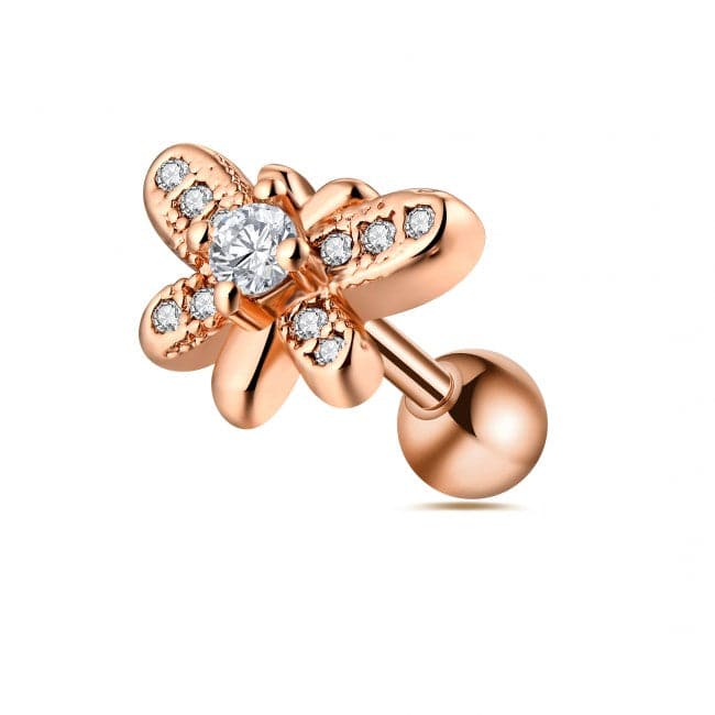 316L Surgical Steel Micro Jewelled Butterfly Cartilage Ear Stud