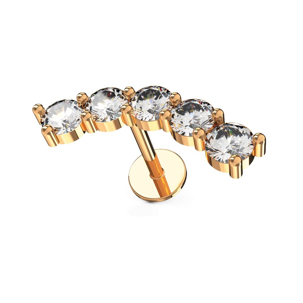 316L Surgical Steel Rounded CZ Jewelled Ear Stud