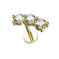 316L Surgical Steel Triple CZ Stone Curved Ear Stud