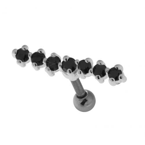 925 Sterling Silver 7 Stones Cartilage Stud