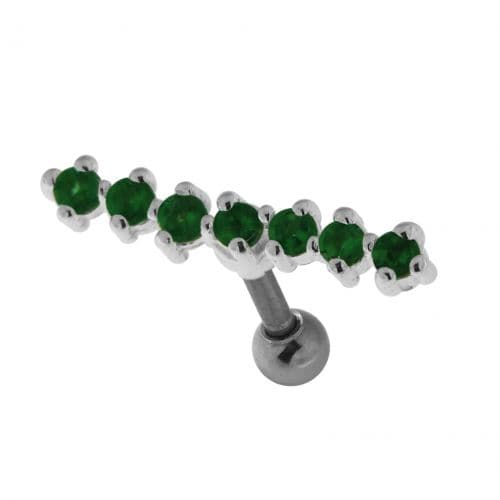 925 Sterling Silver 7 Stones Cartilage Stud