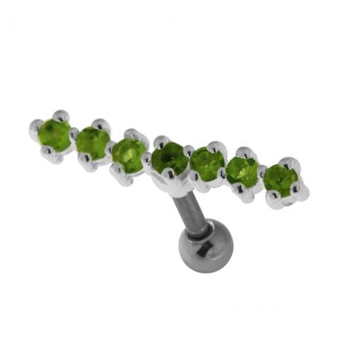925 Sterling Silver 7 Stones Cartilage Stud