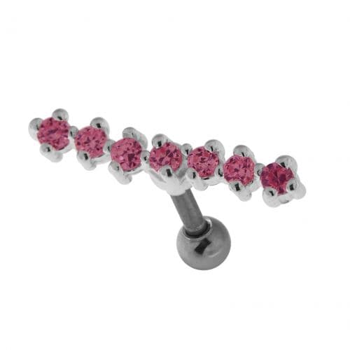 925 Sterling Silver 7 Stones Cartilage Stud