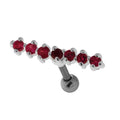 925 Sterling Silver 7 Stones Cartilage Stud