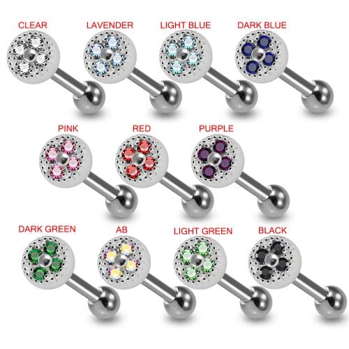 925 Sterling Silver Micro Jewelled Round Dotted Cartilage Ear Stud