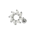 925 Sterling Silver Clear CZ Jewelled Swirl Flower Cartilage Ear Stud